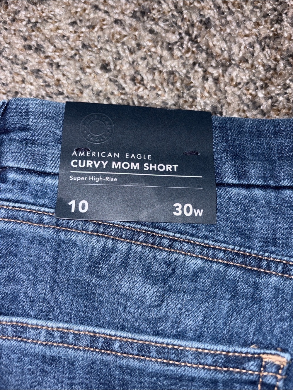 American Eagle Outfitters Dark Blue High-Rise Denim Shorts - Picture 5 of 7